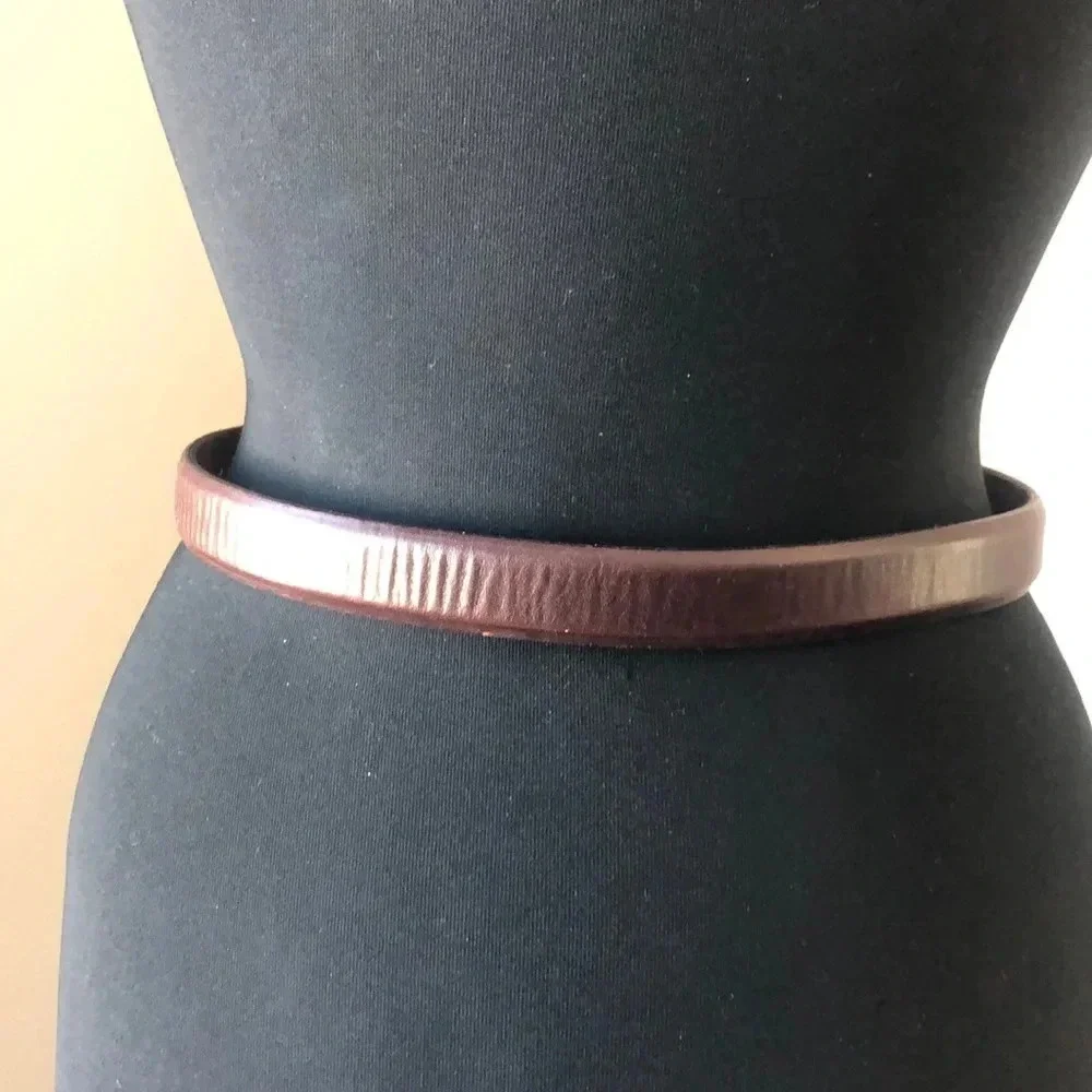Kenneth Cole‎ Brown Belt with Gold Square  Buckle